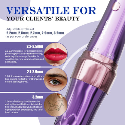 Mast P60 Wireless Tattoo Pen Machine With 2.2mm-3.2mm Adjustable Stroke Length Eyebrow Lips Permanent Makeup Machine