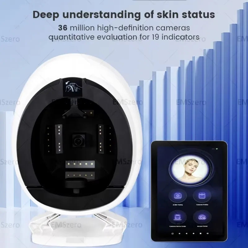 15.6 inch New 3D Facial Skin Analyzer Machine Skin Analyzer Facial Machine 8 Light Spectrum Skin Analysis Scanner