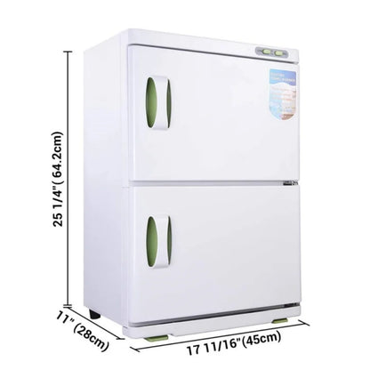 46L Professional Dual Cabinet Towel Tool Warmer Cabinet UV Sterilizer Temperature Control for Massage Shop Hotel Beauty Salon