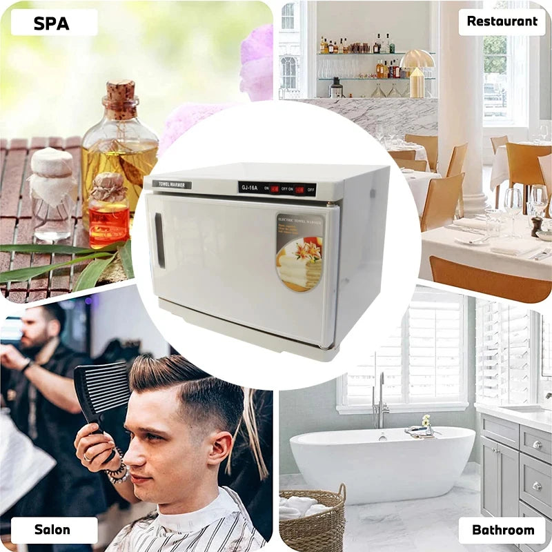 UV Sterilizer Large Capacity Towel Warmer Hot Towel Cabinet Facial Spa Massage Salon Hotel Gym Barber Sterilizer 16L 2 in 1