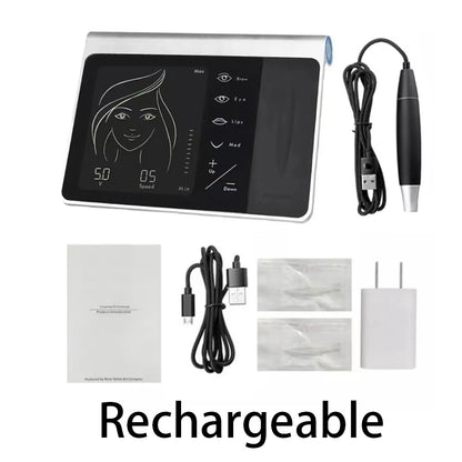 New Touch Screen Permanent Makeup Tattoo Machine Microblading Eyebrow Eyeliner Lip Tattoo Pen With 2pcs Cartridge Neeldes