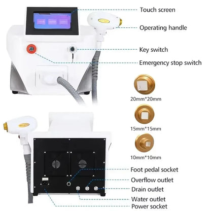 Diode Laser Hair Removal Painless Professional Machine HIGH quality 3 Wavelengths desktop Skin rejuvenation Hair Removal