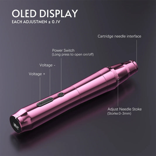 Biomaser TP010 Wireless Tattoo Machine SPMU Machine Kits Eyebrow Digital Permanent Makeup Dermografo Microneedling Machine Pen