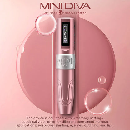 POPU MINI DIVA Permanent Makeup Wireless Battery Tattoo Pen Machine for PMU & SMP OLED Digital Display Power Pack