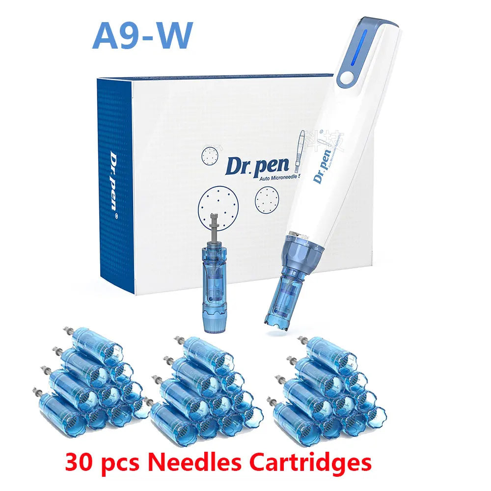 Dr.pen A9-W Wireless professional Microneedling Pen MTS Machine With 30pcs Needle Cartridges for Skin Care & Hair Beard Growth