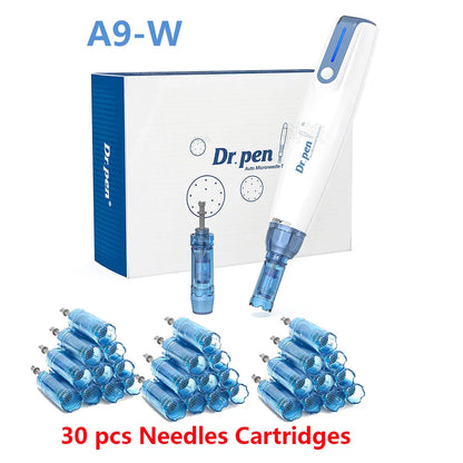 Dr.pen A9-W Wireless professional Microneedling Pen MTS Machine With 30pcs Needle Cartridges for Skin Care & Hair Beard Growth