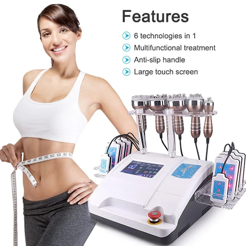 hot 6 in 1 vaccum 40k or 80k cavitation body slimming machine portable body fat burner body Shaper Weight Loss spa machine 6.0