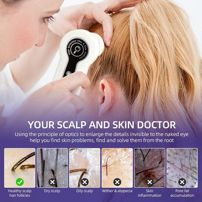 7 inch HD Display Professional Skin Analyzer 50X/200X Skin Magnifier Pore Microscope Face Tester Hair Follicle Scalp Detector