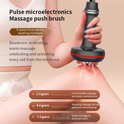 Electric Meridian Brush Gua Sha Body Massager Vibrate Microcurrent Hot Compress Scraping Lymphatic Drainage Machine Fat Burner