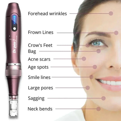 Dr.pen Ultima A10 with 2pcs Cartridge Wireless Skin Care Derma Pen Micro Skin Pen Skin Rejuvenation Machine