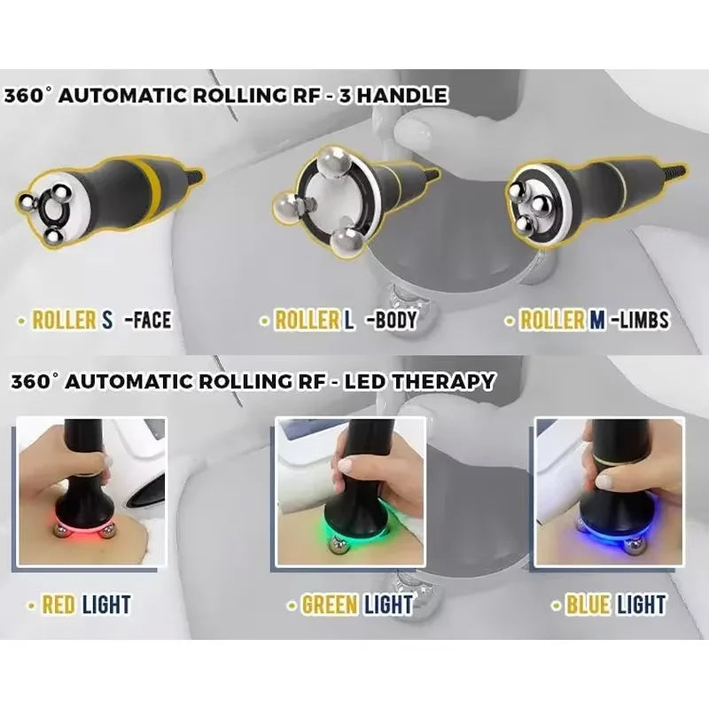 Rollsculpt Rolling handpiece multipolar rf facial wrinkle removal cellulite dissolve body slimming 360 roll rf massager