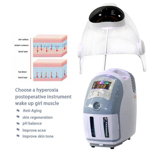 High quality Oxgen Facial Machine Hyperbaric Spray Beauty O2derm Oxygen Facial Mask Dome Therapy Oxygen Infusion Facial Machine