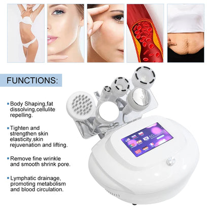 6 in 1 120K Cavitation Vacuum Massage Machine Body Shaping Weight Loss Facial Lifting Anti Cellulite Beauty Machine Skin Care