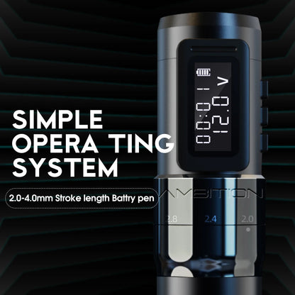 Ambition MARS-U Professional Wireless Tattoo Machine Pen Adjustable Stroke 2.2-4.2mm Cartridge 1800mAh Coreless Motor Tattoo Art